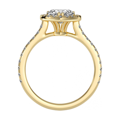 Heart Shaped Halo Ring - Five