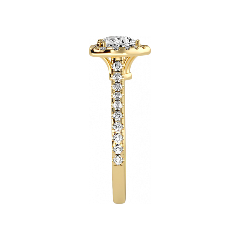 Heart Shaped Halo Ring - Seven