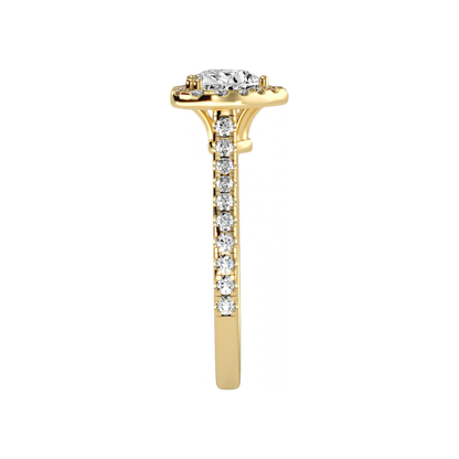 Heart Shaped Halo Ring - Seven