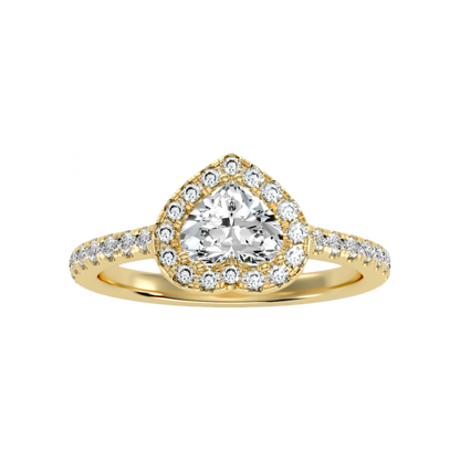 Heart Shaped Halo Ring - Eight