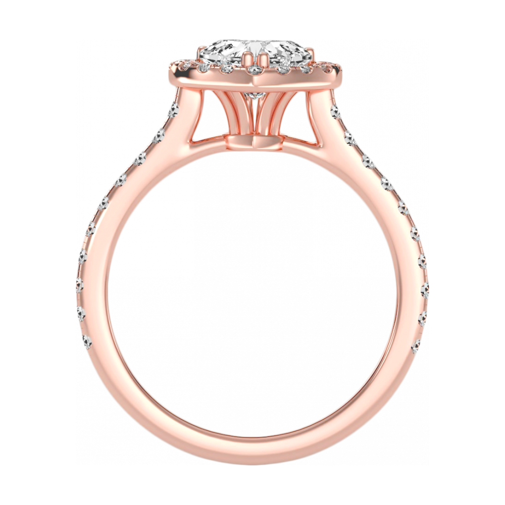 Heart Shaped Halo Ring - Nine