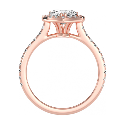 Heart Shaped Halo Ring - Nine