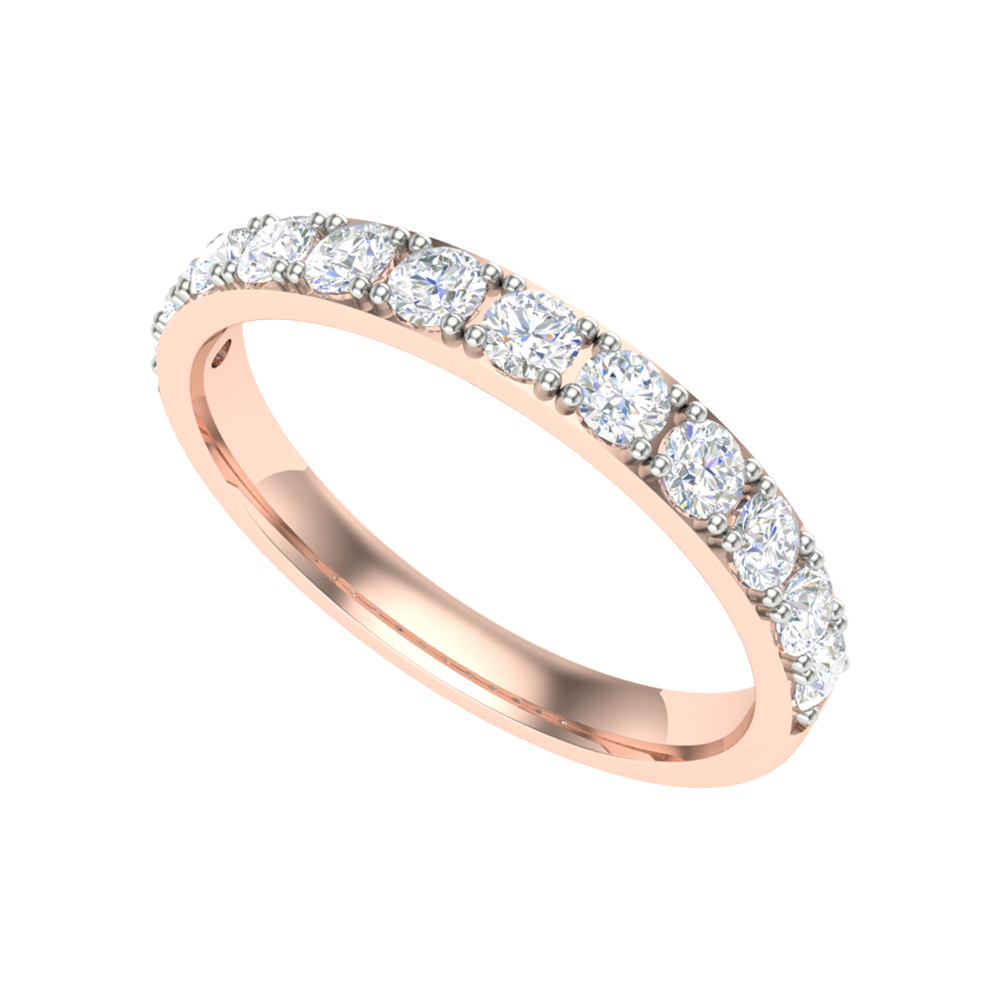 Hermosa Rose Eternity Ring In 925 Sterling Silver - Nine