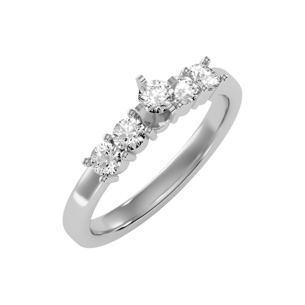 Holy Solitaire Ring In 925 Sterling Silver - Five
