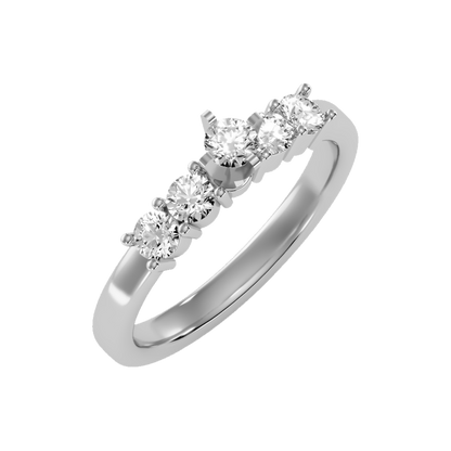 Holy Solitaire Ring In 925 Sterling Silver - Five