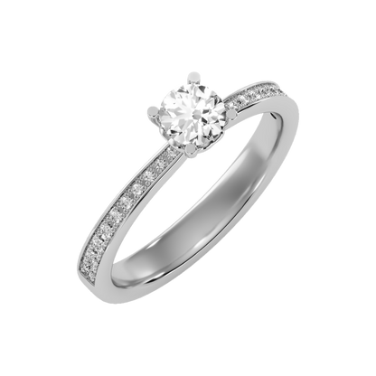 Ideal Solitaire Ring In 925 Sterling Silver - Five