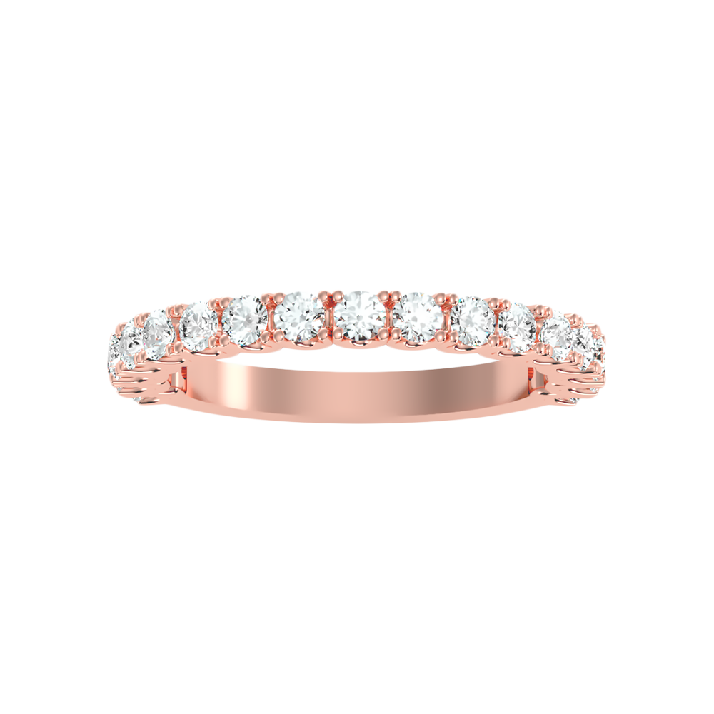 Idyllic Half Eternity Band In 925 Sterling Silver - Three