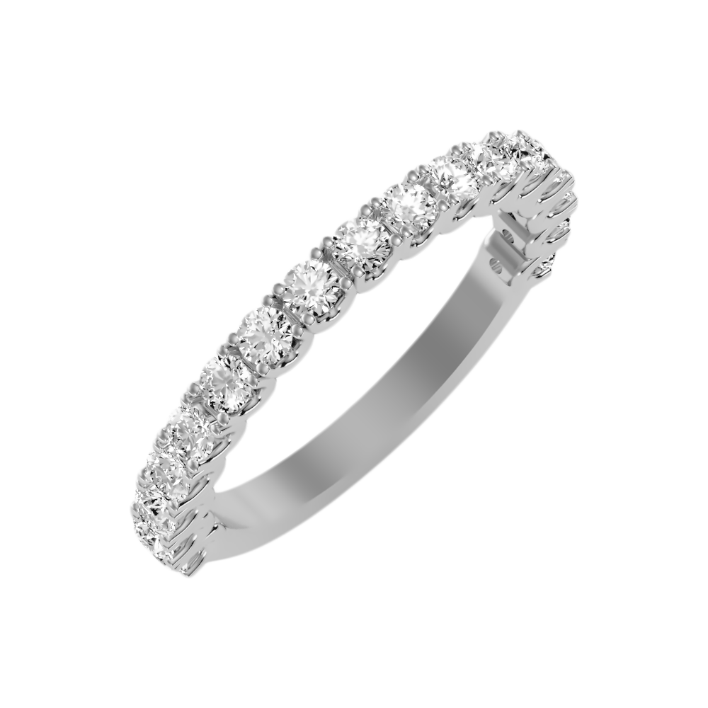Idyllic Half Eternity Band In 925 Sterling Silver - Five