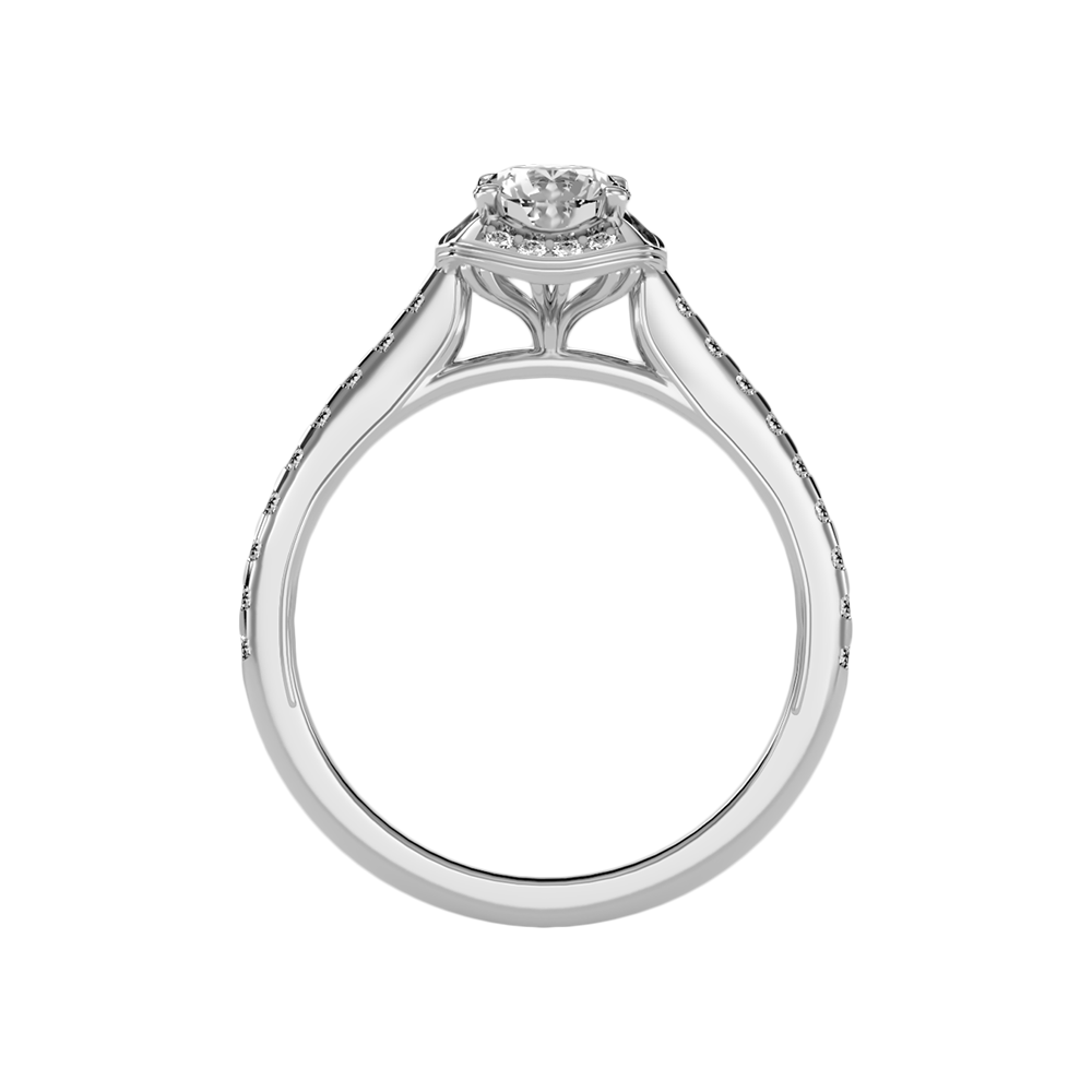 Imbrication Halo Ring In 925 Sterling Silver - Two