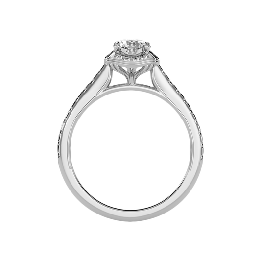 Imbrication Halo Ring In 925 Sterling Silver - Two