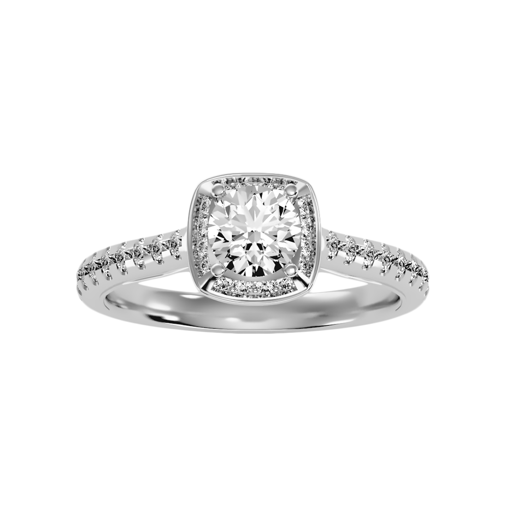 Imbrication Halo Ring In 925 Sterling Silver - Three