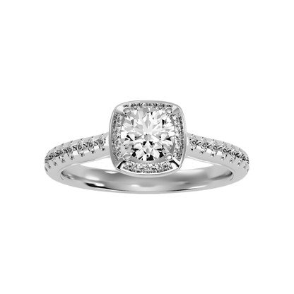 Imbrication Halo Ring In 925 Sterling Silver - Three