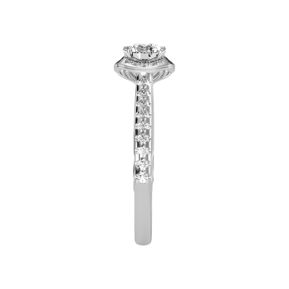 Imbrication Halo Ring In 925 Sterling Silver - Four