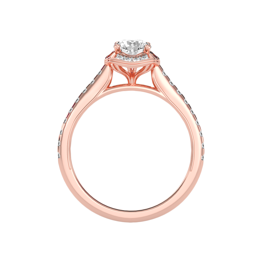 Imbrication Halo Ring In 925 Sterling Silver - Six