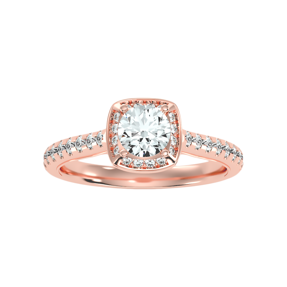 Imbrication Halo Ring In 925 Sterling Silver - Seven