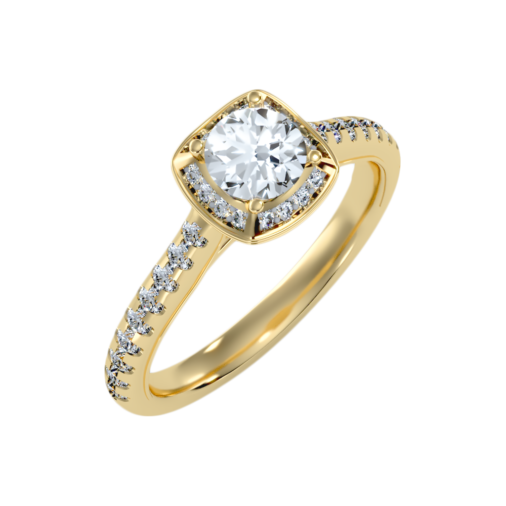 Imbrication Halo Ring In 925 Sterling Silver - Nine
