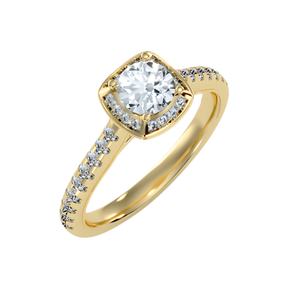 Imbrication Halo Ring In 925 Sterling Silver - Nine