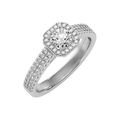 Imbue Halo Ring In 925 Sterling Silver - Five