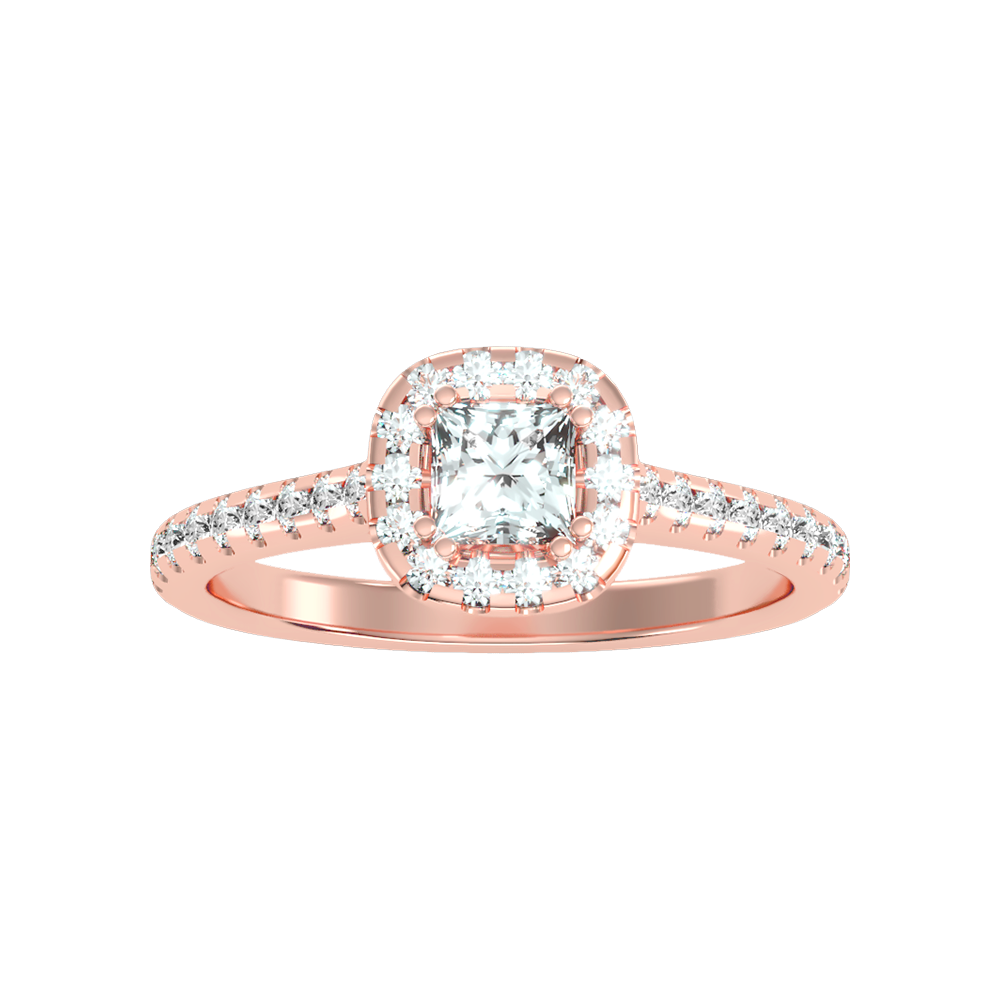 Importance Halo Ring In 925 Sterling Silver - Three