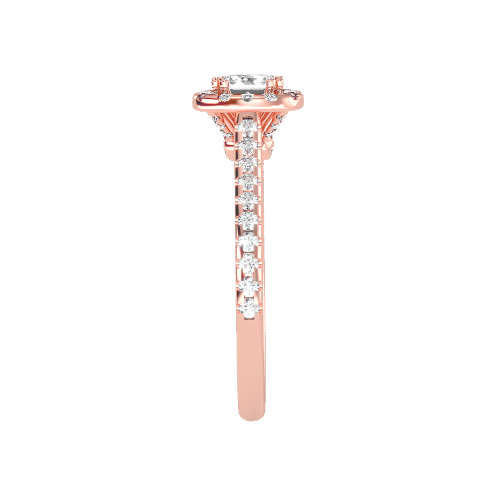 Importance Halo Ring In 925 Sterling Silver - Four