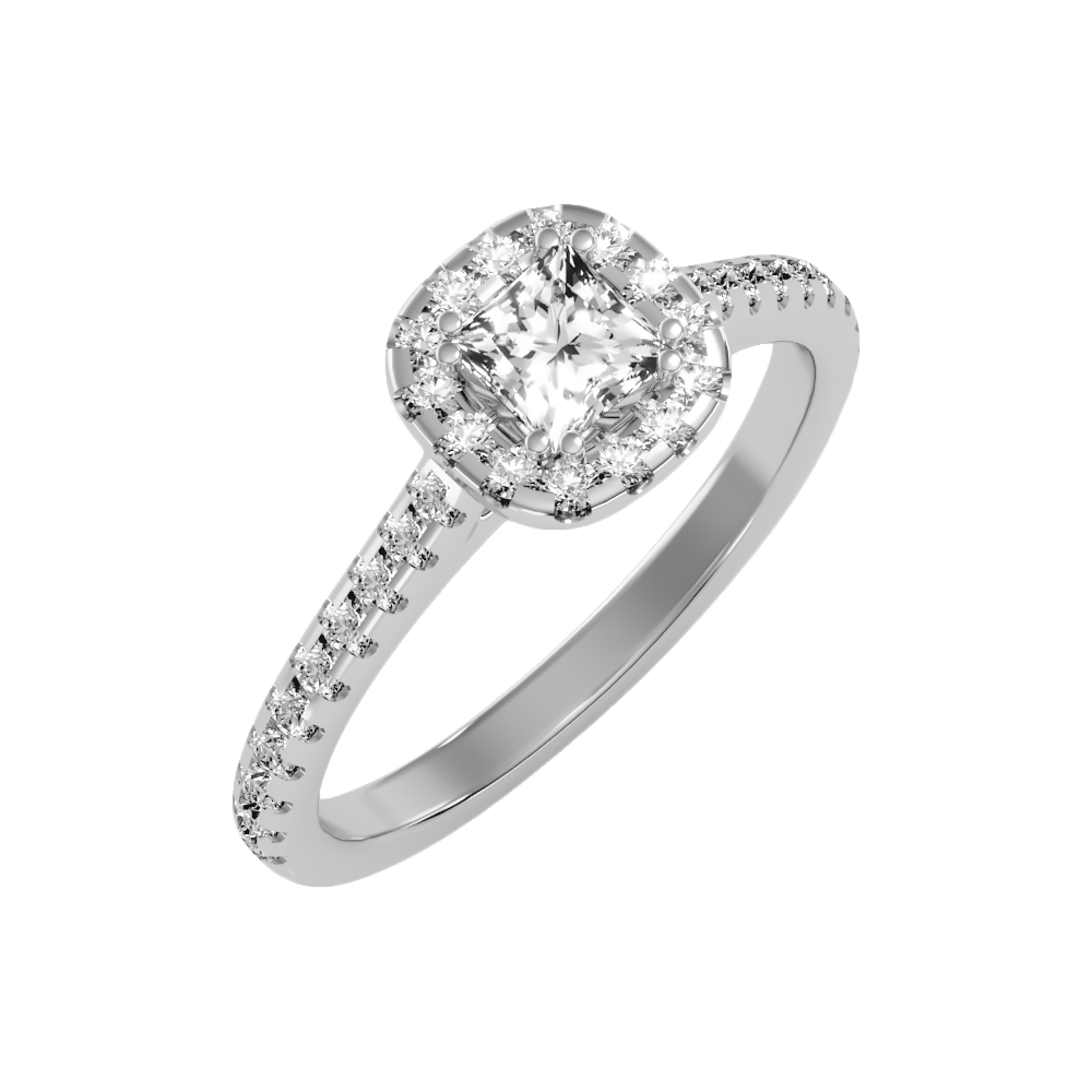 Importance Halo Ring In 925 Sterling Silver - Five