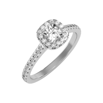 Importance Halo Ring In 925 Sterling Silver - Five
