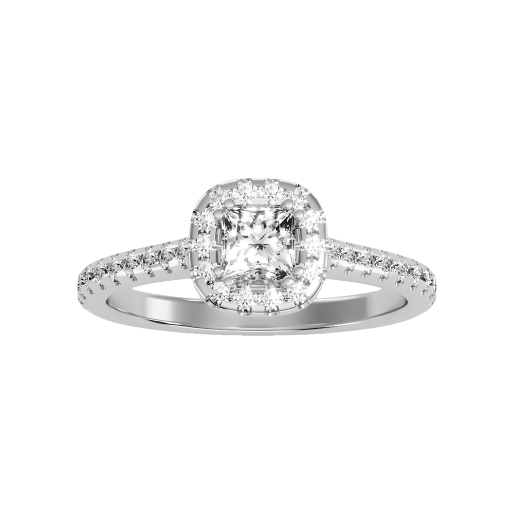 Importance Halo Ring In 925 Sterling Silver - Six