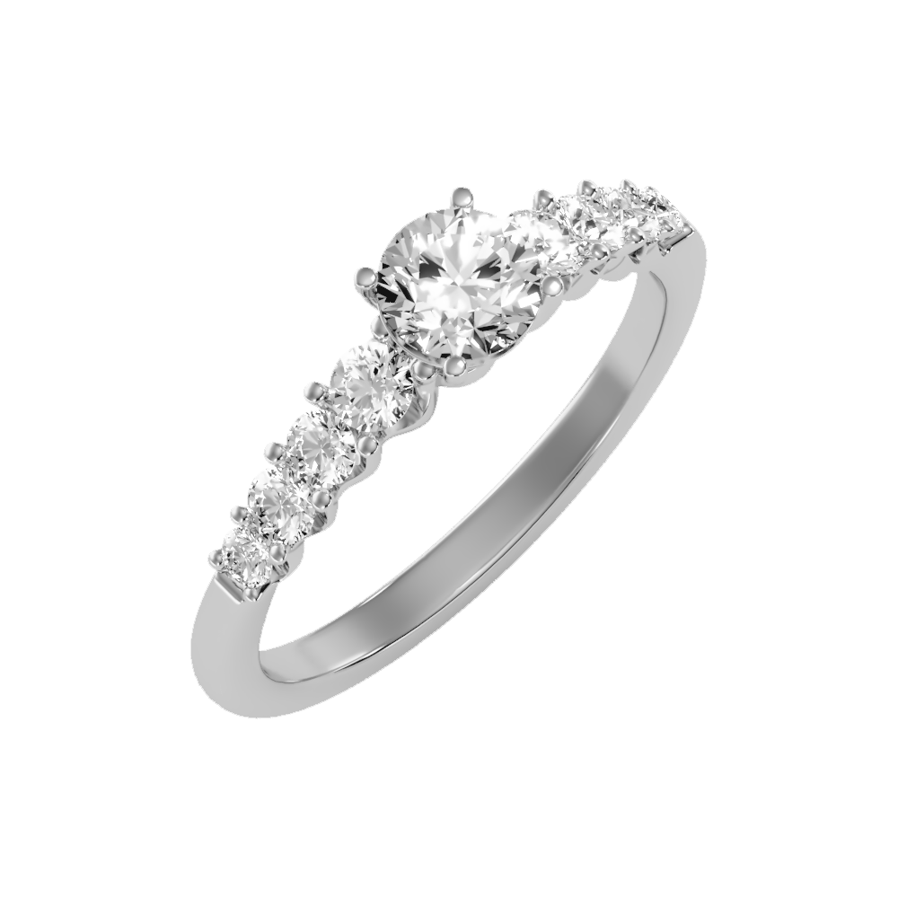 Imposing Solitaire Ring In 925 Sterling Silver - One