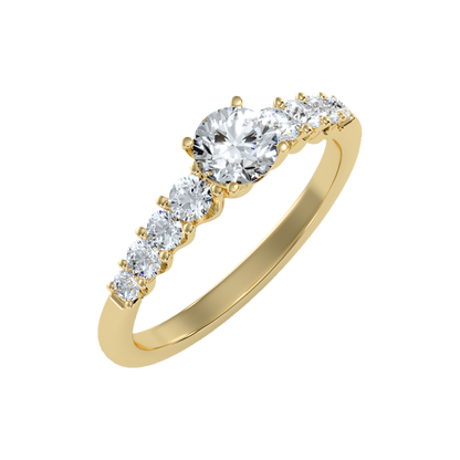 Imposing Solitaire Ring In 925 Sterling Silver - Nine