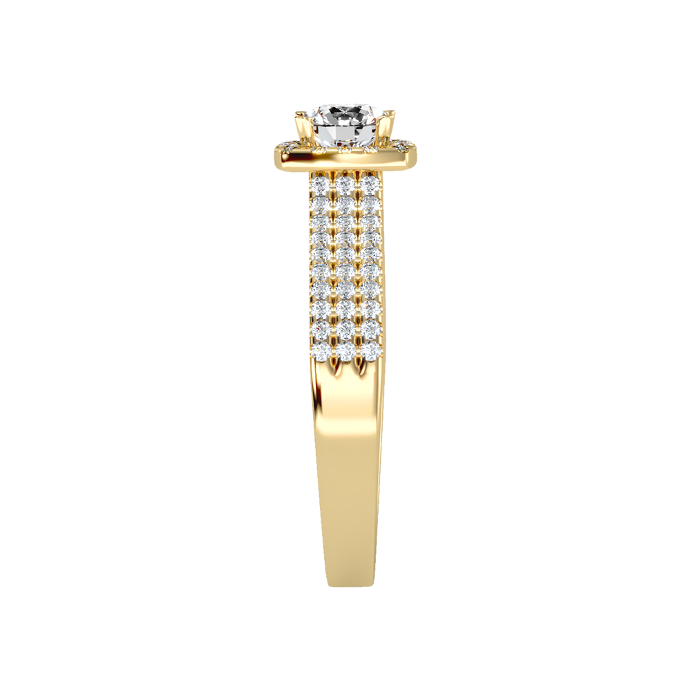 Incandescent Halo Solitaire Ring In 925 Sterling Silver - Eleven