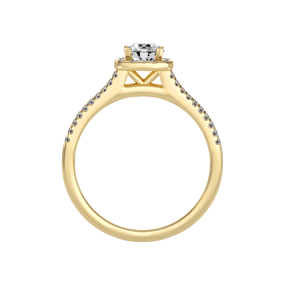 Incandescent Halo Solitaire Ring In 925 Sterling Silver - Twelve