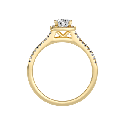 Incandescent Halo Solitaire Ring In 925 Sterling Silver - Twelve