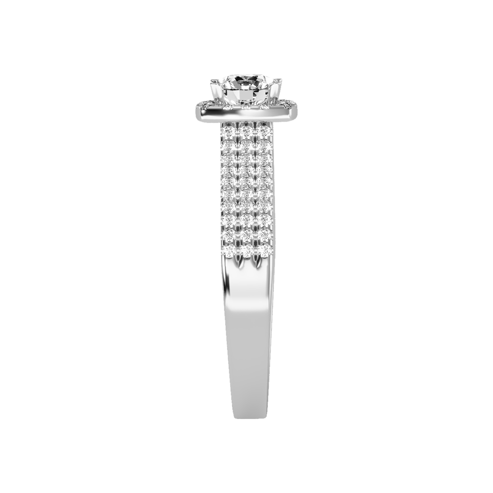 Incandescent Halo Solitaire Ring - Four