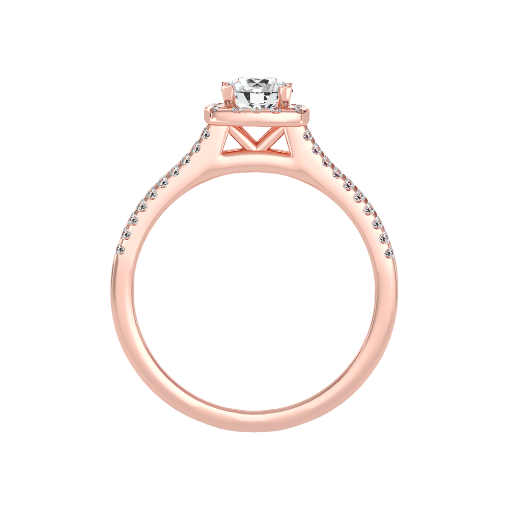 Incandescent Halo Solitaire Ring In 925 Sterling Silver - Six