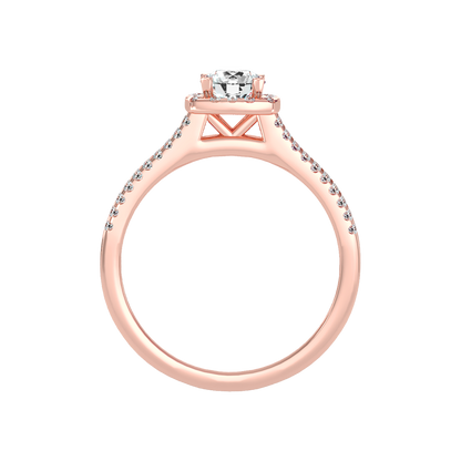 Incandescent Halo Solitaire Ring In 925 Sterling Silver - Six