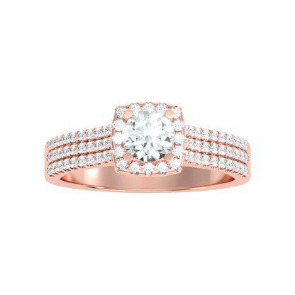 Incandescent Halo Solitaire Ring - Seven