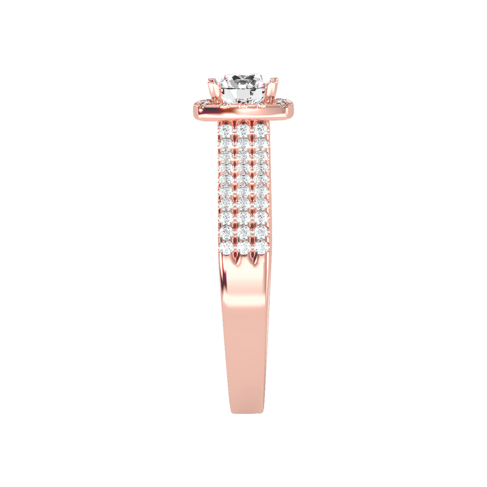 Incandescent Halo Solitaire Ring In 925 Sterling Silver - Eight