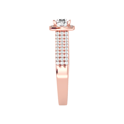 Incandescent Halo Solitaire Ring In 925 Sterling Silver - Eight