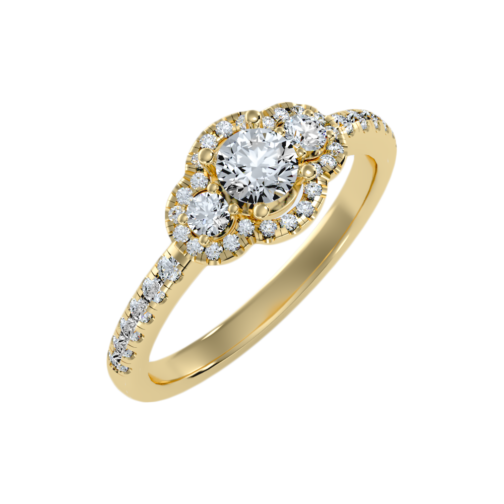 Incipient Halo Ring In 925 Sterling Silver - One