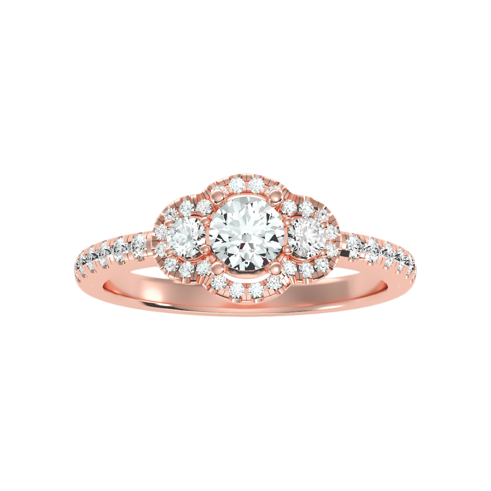Incipient Halo Ring In 925 Sterling Silver - Eleven