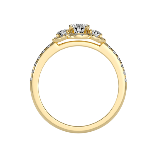 Incipient Halo Ring In 925 Sterling Silver - Two