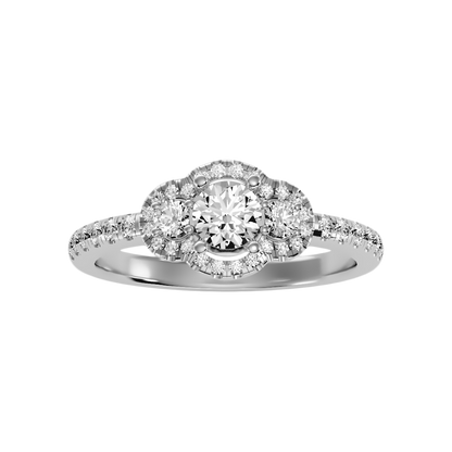 Incipient Halo Ring In 925 Sterling Silver - Six