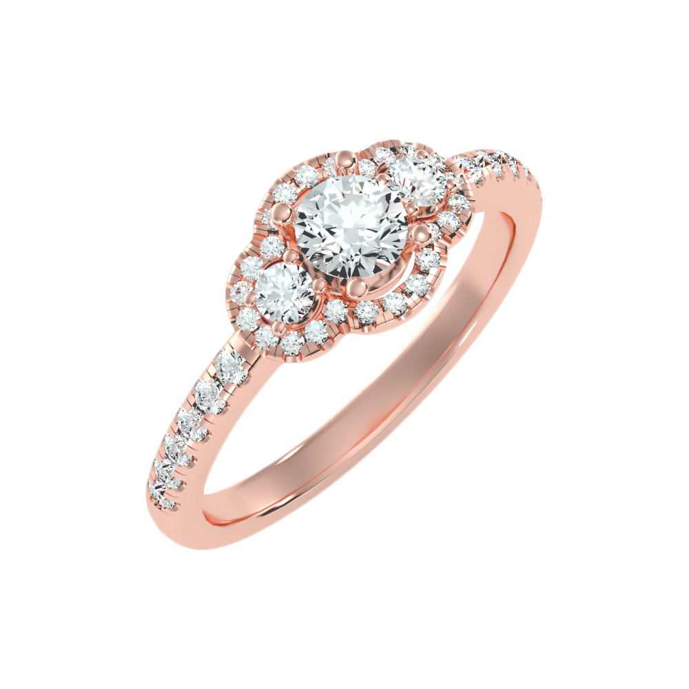 Incipient Halo Ring In 925 Sterling Silver - Nine