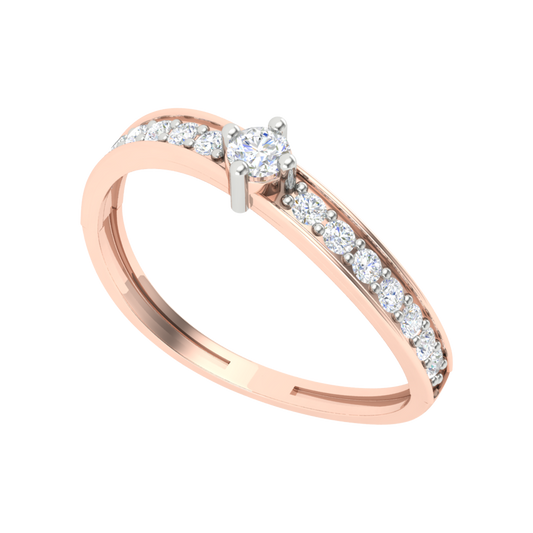 Infinitely Gemmed Glitter Diamond Band In 925 Sterling Silver - One