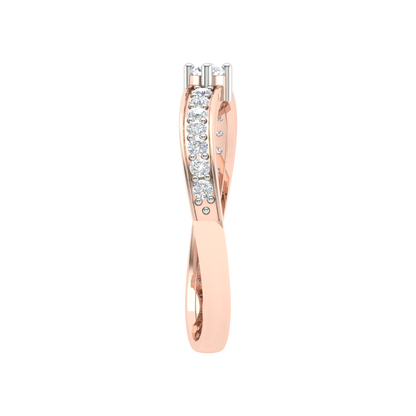 Infinitely Gemmed Glitter Diamond Band In 925 Sterling Silver - Three