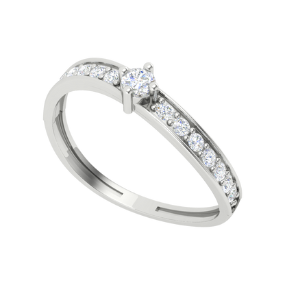 Infinitely Gemmed Glitter Diamond Band In 925 Sterling Silver - Five