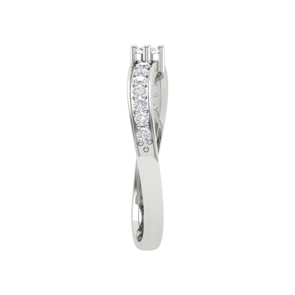 Infinitely Gemmed Glitter Diamond Band In 925 Sterling Silver - Seven
