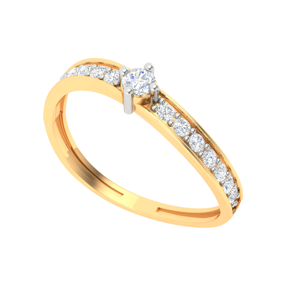 Infinitely Gemmed Glitter Diamond Band In 925 Sterling Silver - Nine