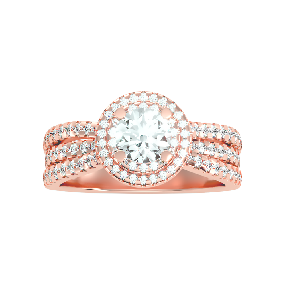 Influential Halo Diamond Ring - Ten