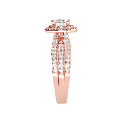 Influential Halo Diamond Ring In 925 Sterling Silver - Eleven